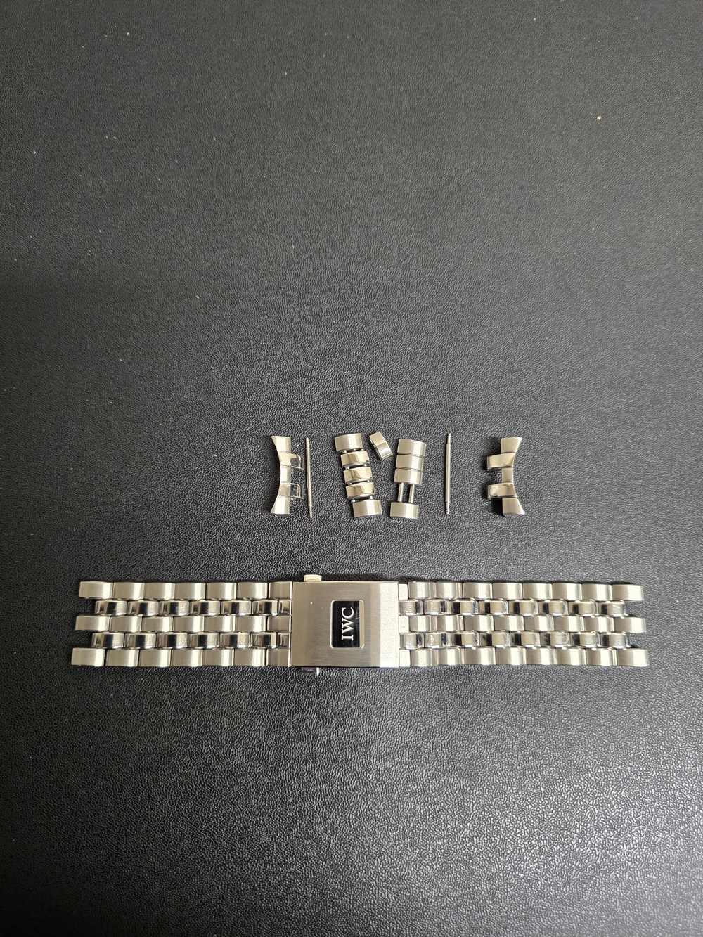 IWC Stainless Steel Silver Men's Bracelet Watch Band with Extra Links